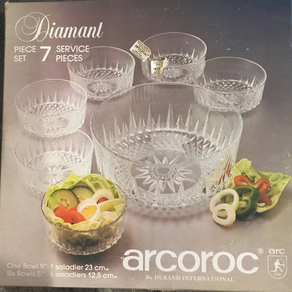Arcoroc Diamant-French 7 Piece Serving Set - Picture 1 of 7